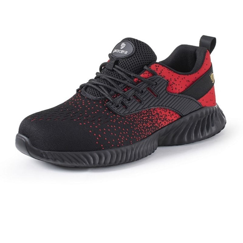 Pantofi de protectie Texo Fly S1, usori si aerisiti, cu bombeu metalic Rosu - imagine 6